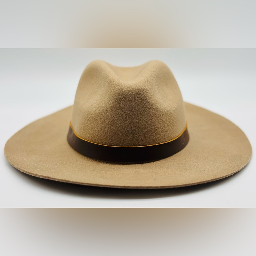 Wyeth Tan Wool Fedora Hat Boho Western Chic